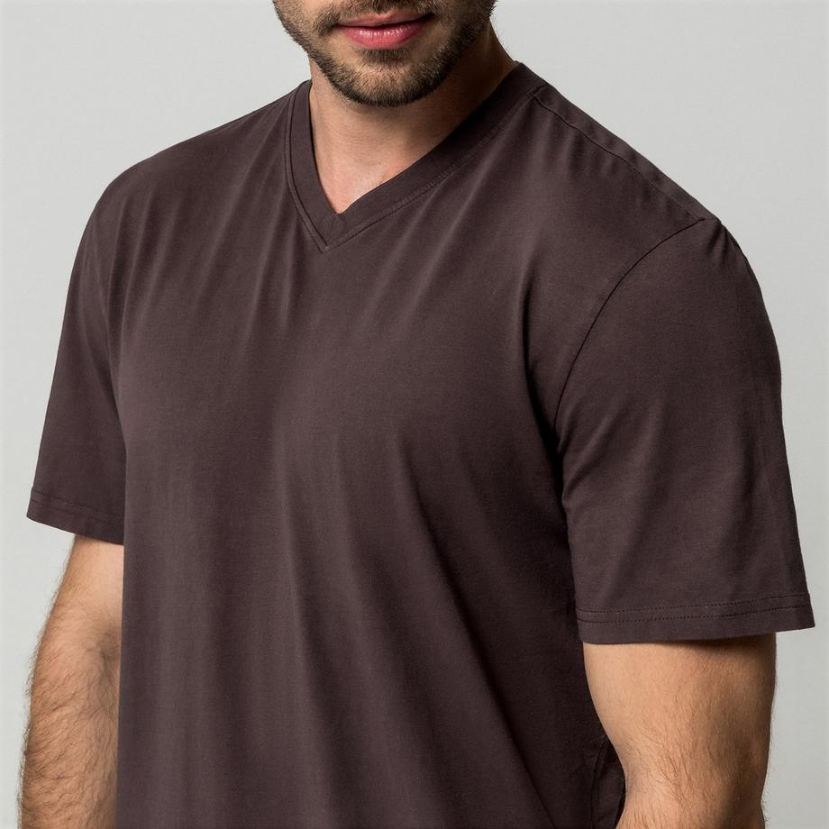 Manor Man T-shirt col en V  