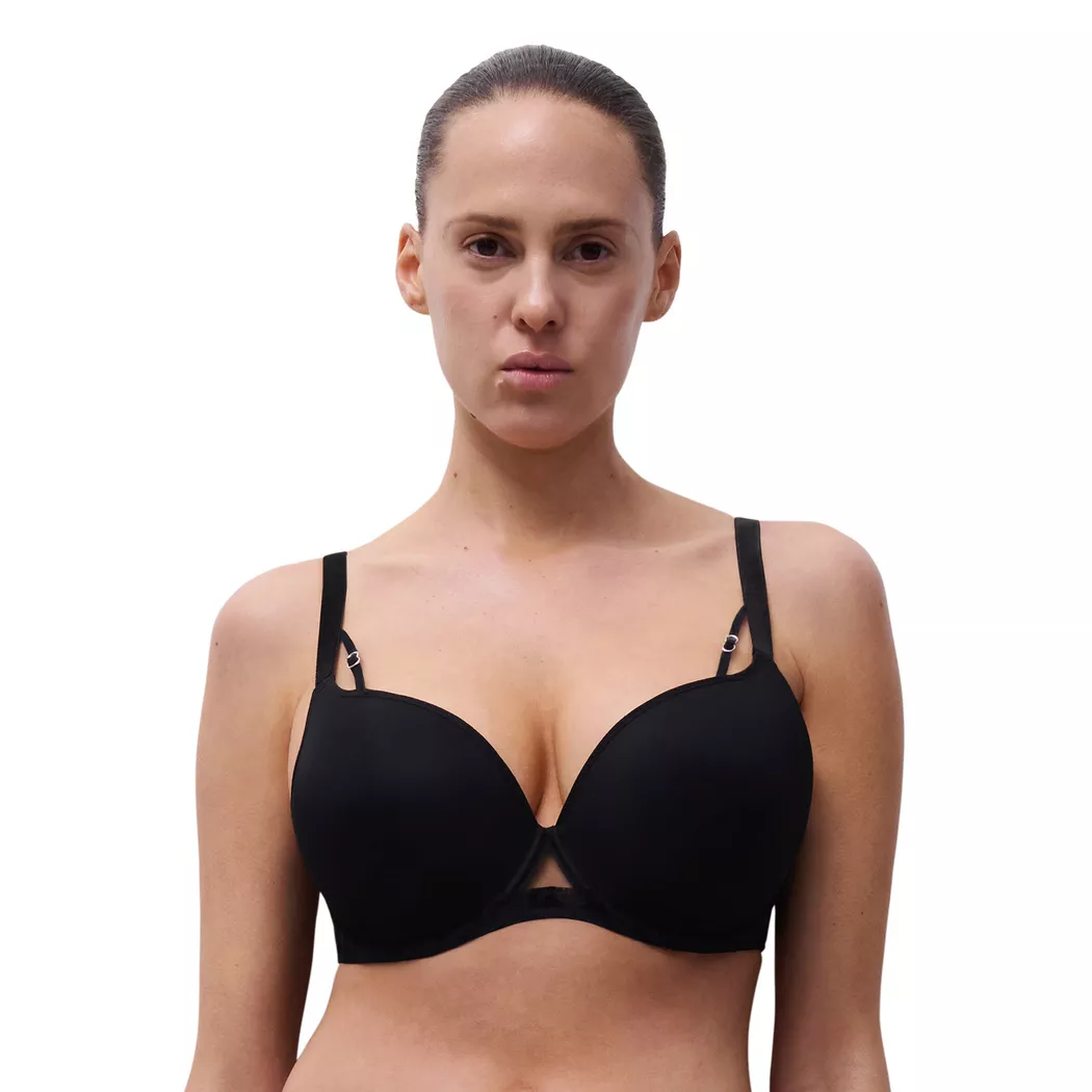 Chantelle Floral Touch Underwire T-Shirt Bra Black 80C 3
