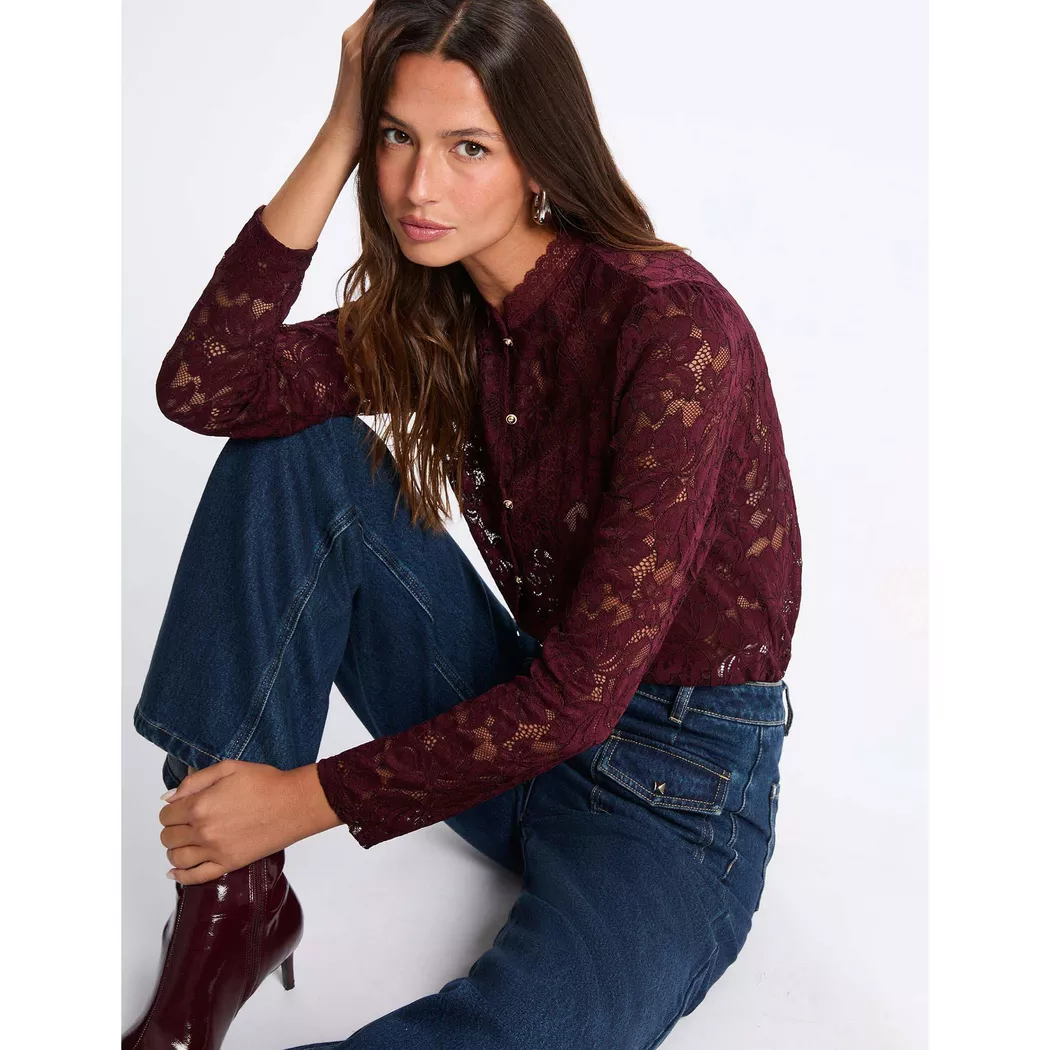 Morgan - T-Shirt, für Damen, Violett Größe M