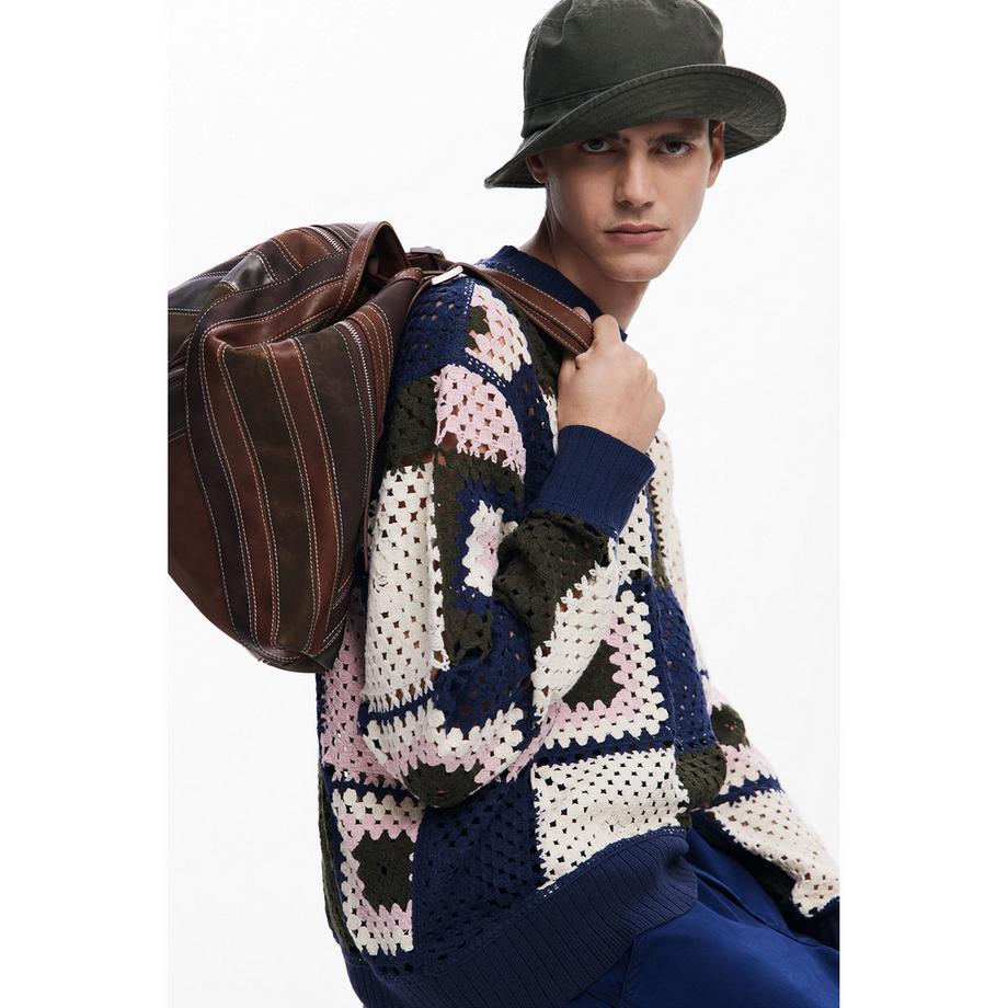 Desigual Felpa Patchwork all'Uncinetto  