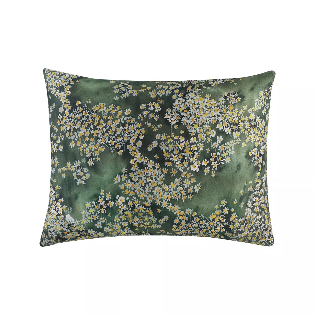 Kas - Kissenbezug, Daisy Kissenbezug mit Blumenmuster, 50 x 90 cm, Grün