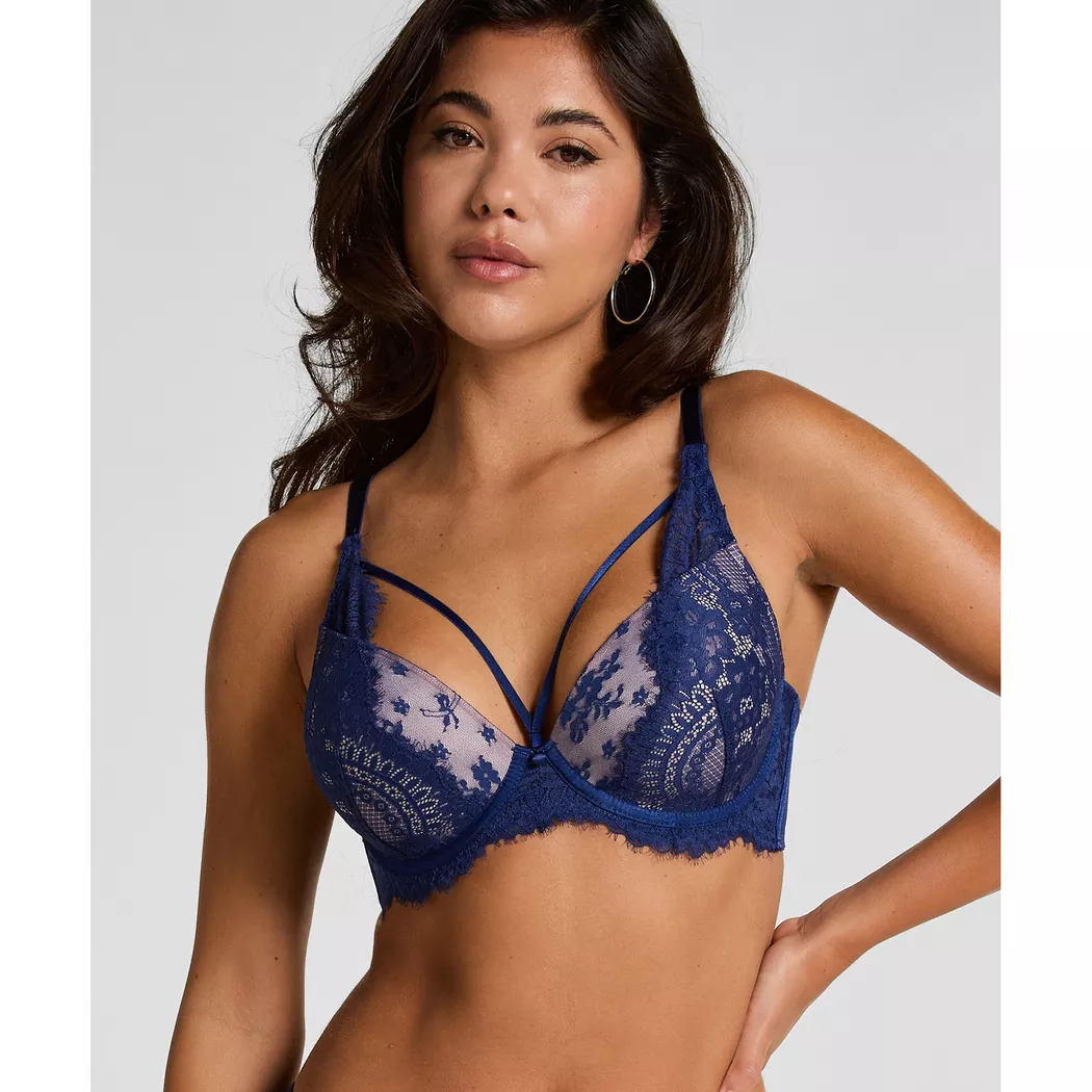 Hunkemöller - BH mit Push up Effekt, für Damen, Blau Größe 85E