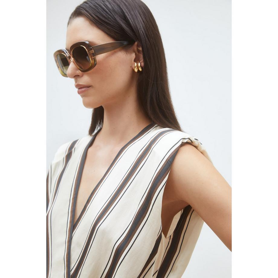 Suncoo Chemisier rayé à col en V  