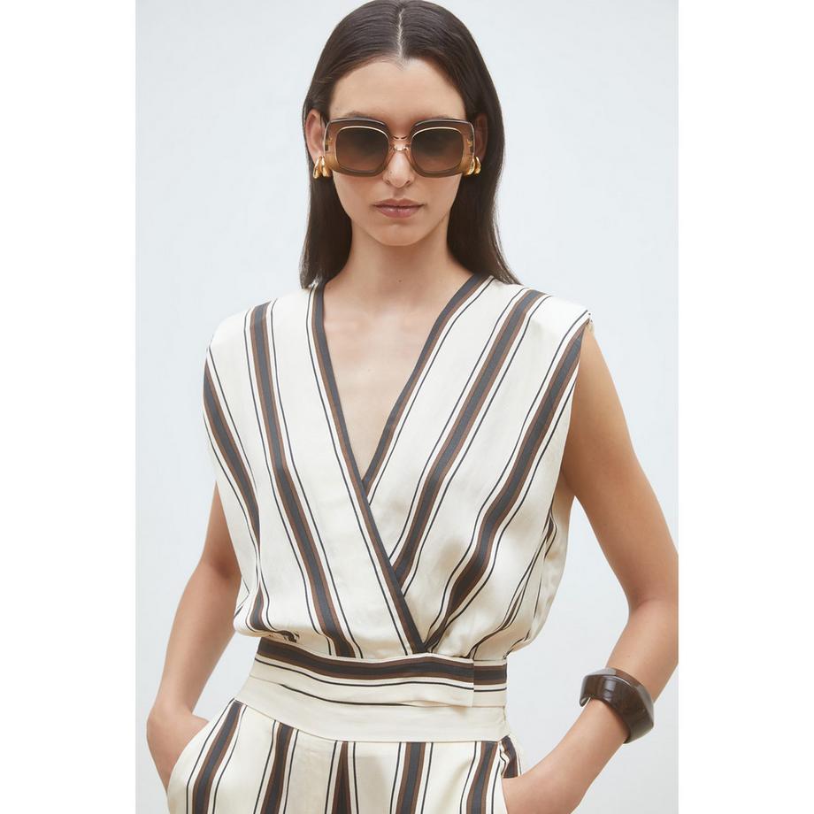 Suncoo Chemisier rayé à col en V  