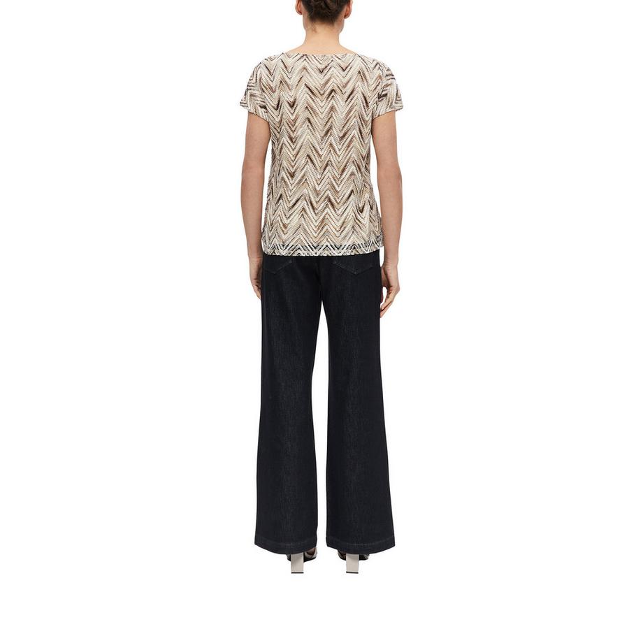 S. Oliver Black Label Kurzarm T-Shirt mit Zickzackmuster  