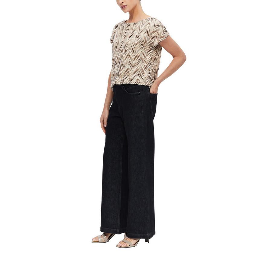 S. Oliver Black Label Kurzarm T-Shirt mit Zickzackmuster  