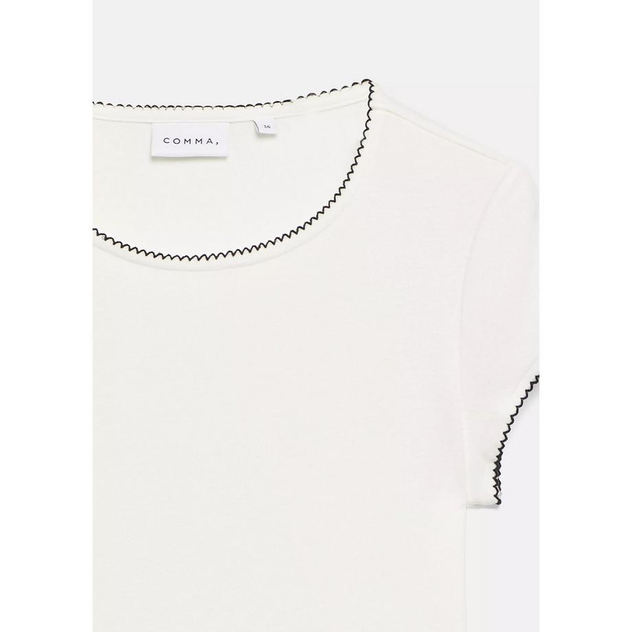 Comma T-shirt à bords festonnés  