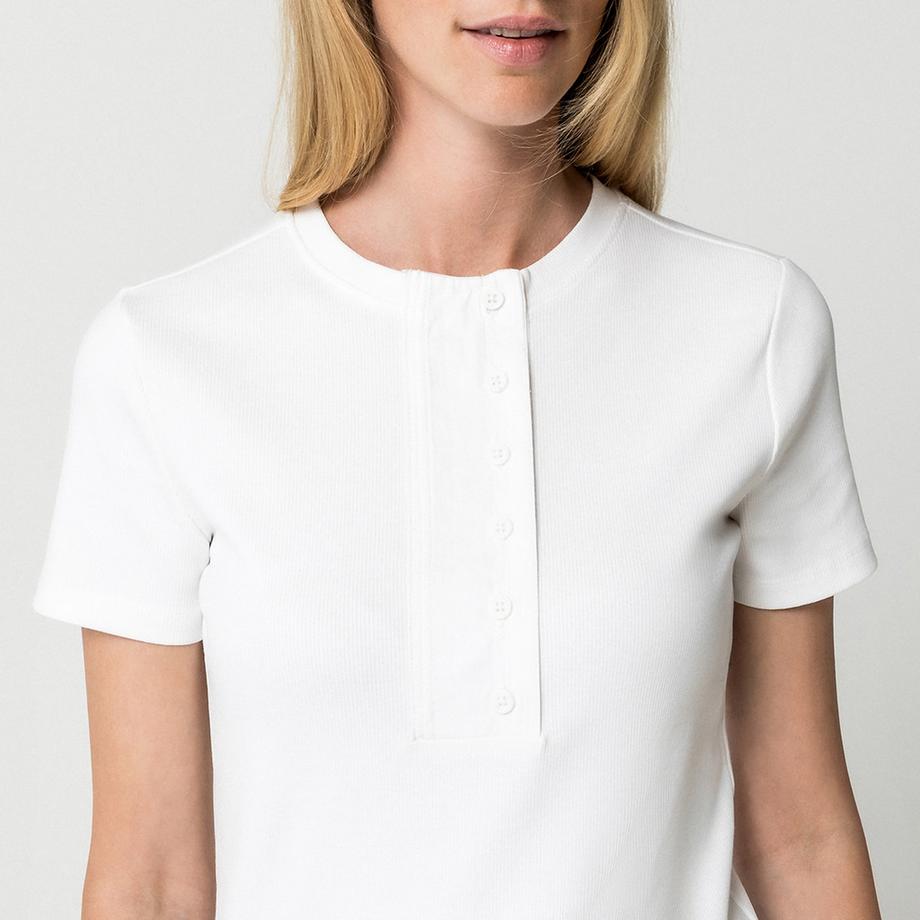 Manor Woman T-shirt Henley Maniche Corte  