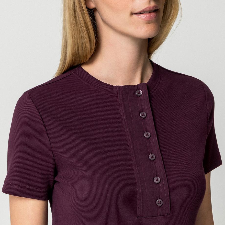 Manor Woman T-shirt Henley Manches Courtes  