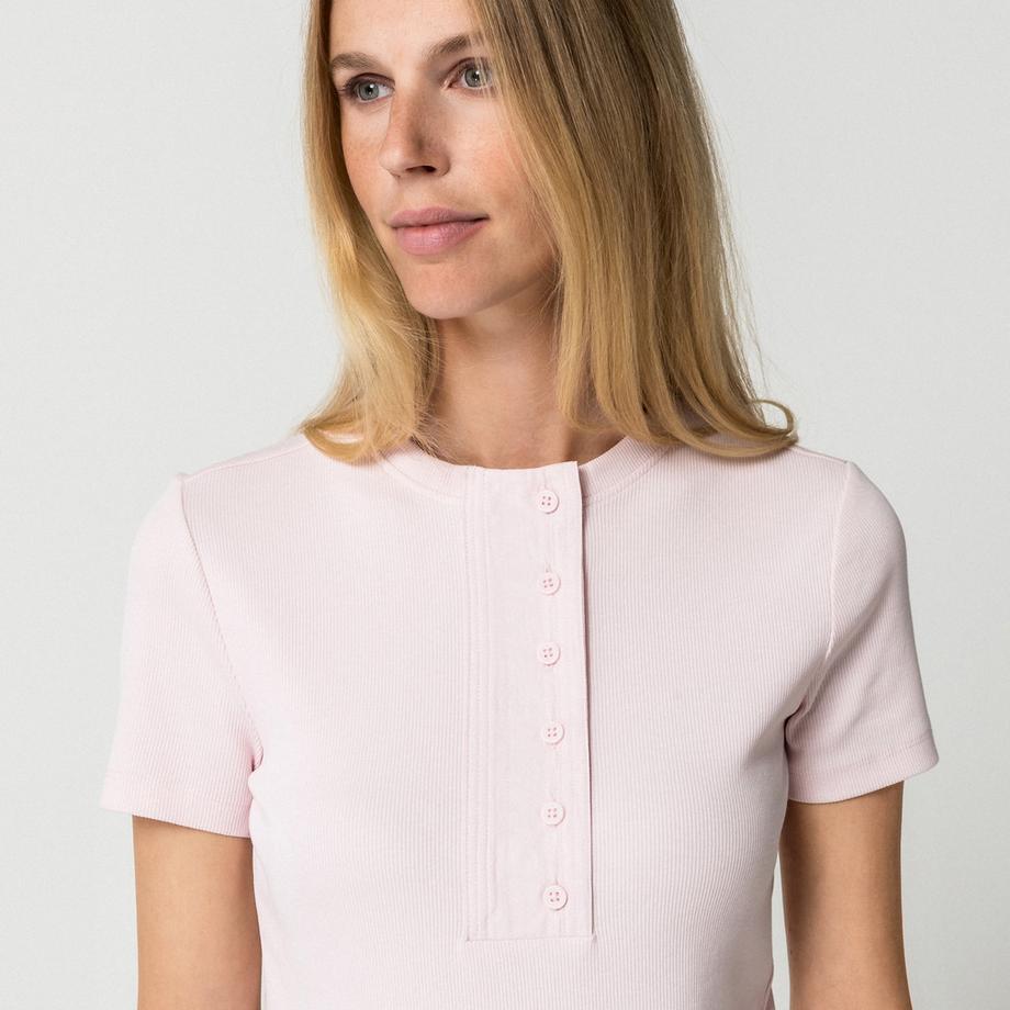 Manor Woman T-shirt Henley Maniche Corte  