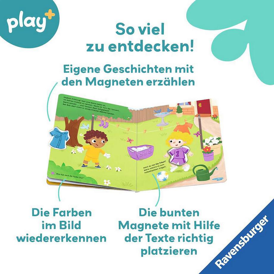 Ravensburger  play+ Mein Spiel mit-Magnetbuch: Komm, wir lernen die Farben, allemand 