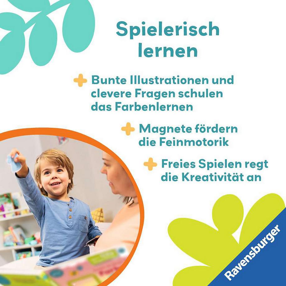 Ravensburger  play+ Mein Spiel mit-Magnetbuch: Komm, wir lernen die Farben, allemand 