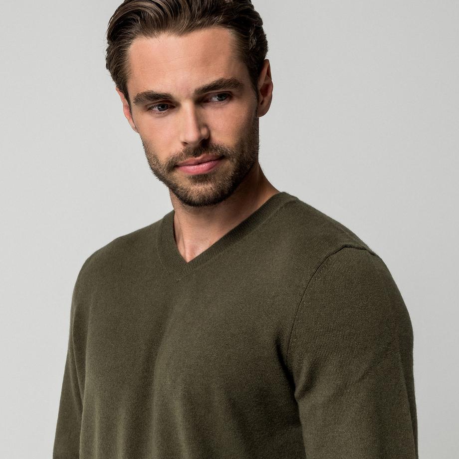 Manor Man Maglione in cachemire con scollo a V  