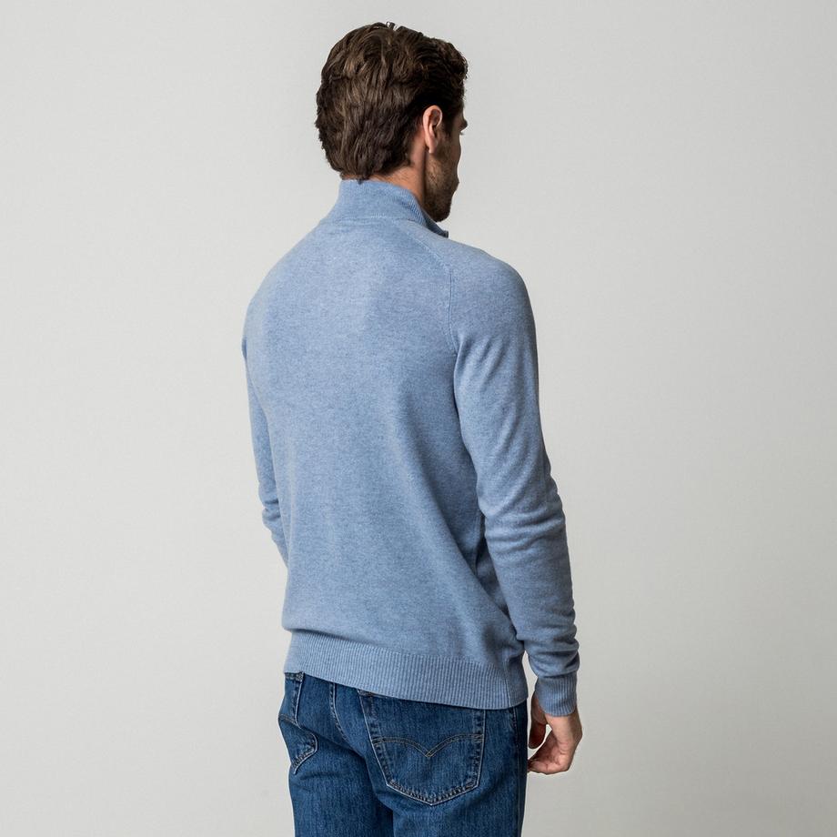 Manor Man Cashmere Pullover mit Halbreißverschluss  