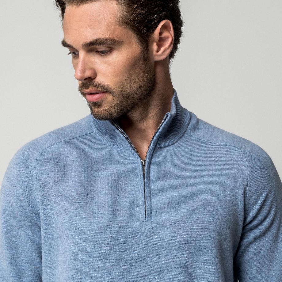 Manor Man Pull en cachemire à demi-zip  