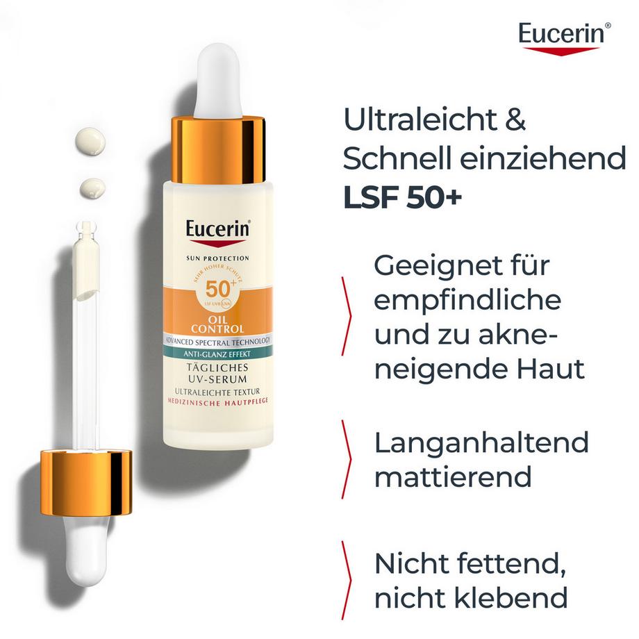 Eucerin  SUN Olio viso controllo sebo UV-Siero  LSF50+ 