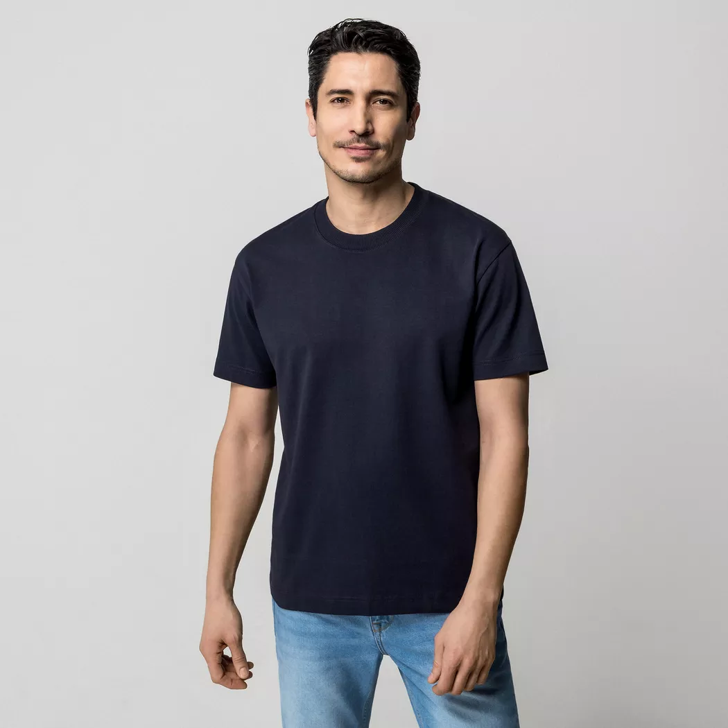 T-Shirt MARC O'POLO "aus Organic Cotton", Herren, Gr. L, blau (schwarz navy), Obermaterial: 100% Baumwolle, unifarben, Basic, Basic, Rundhals, Shirts T-Shirt 2