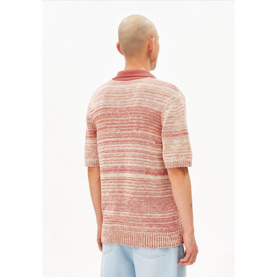 ARMEDANGELS Polo à Rayures Manches Courtes Coupe Droite  