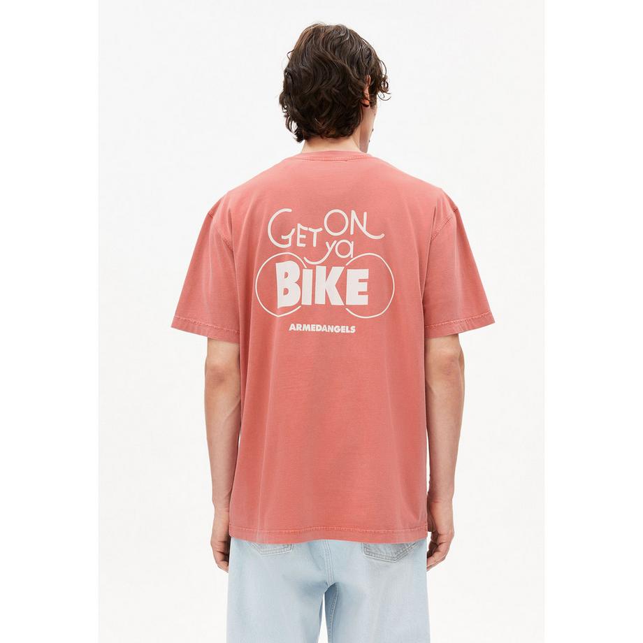 ARMEDANGELS Oversized Kurzarm Rundhals T-Shirt mit Logo Print  