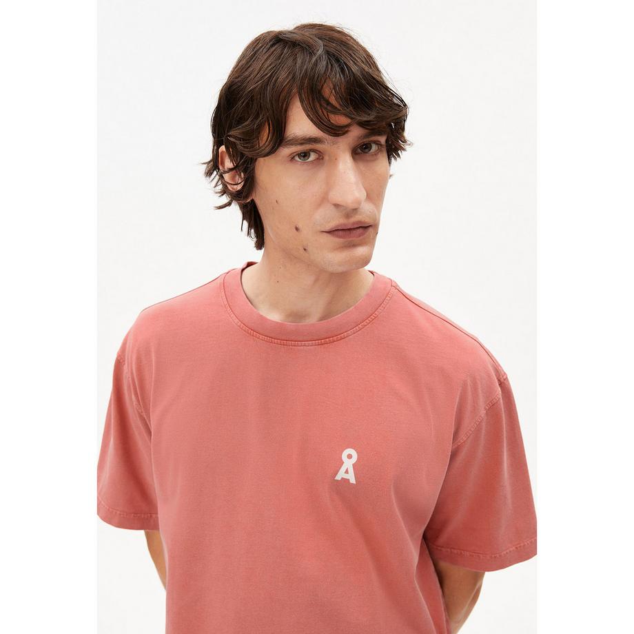 ARMEDANGELS Oversized Kurzarm Rundhals T-Shirt mit Logo Print  