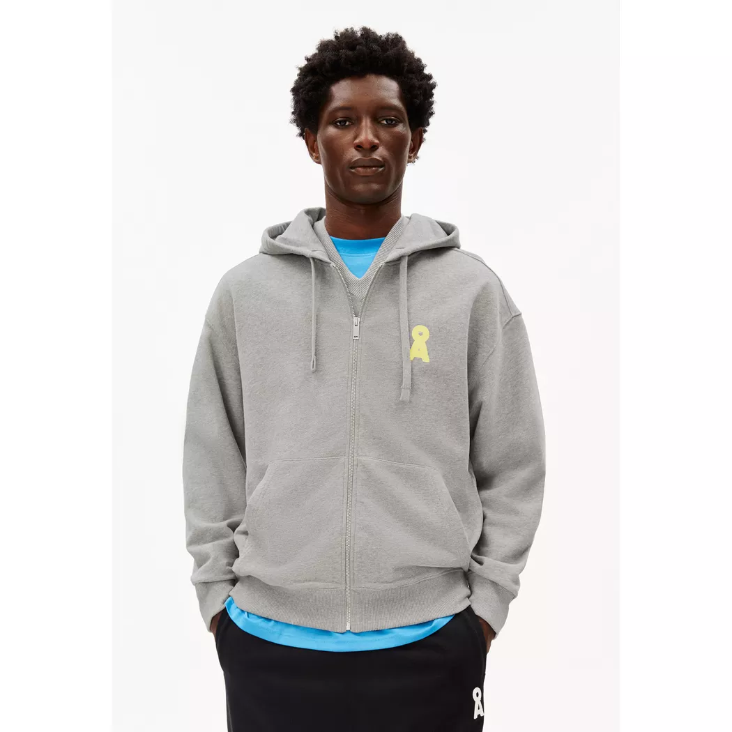 ARMEDANGELS - Hoodie mit Reissverschluss, für Herren, Hellgrau, Größe L
