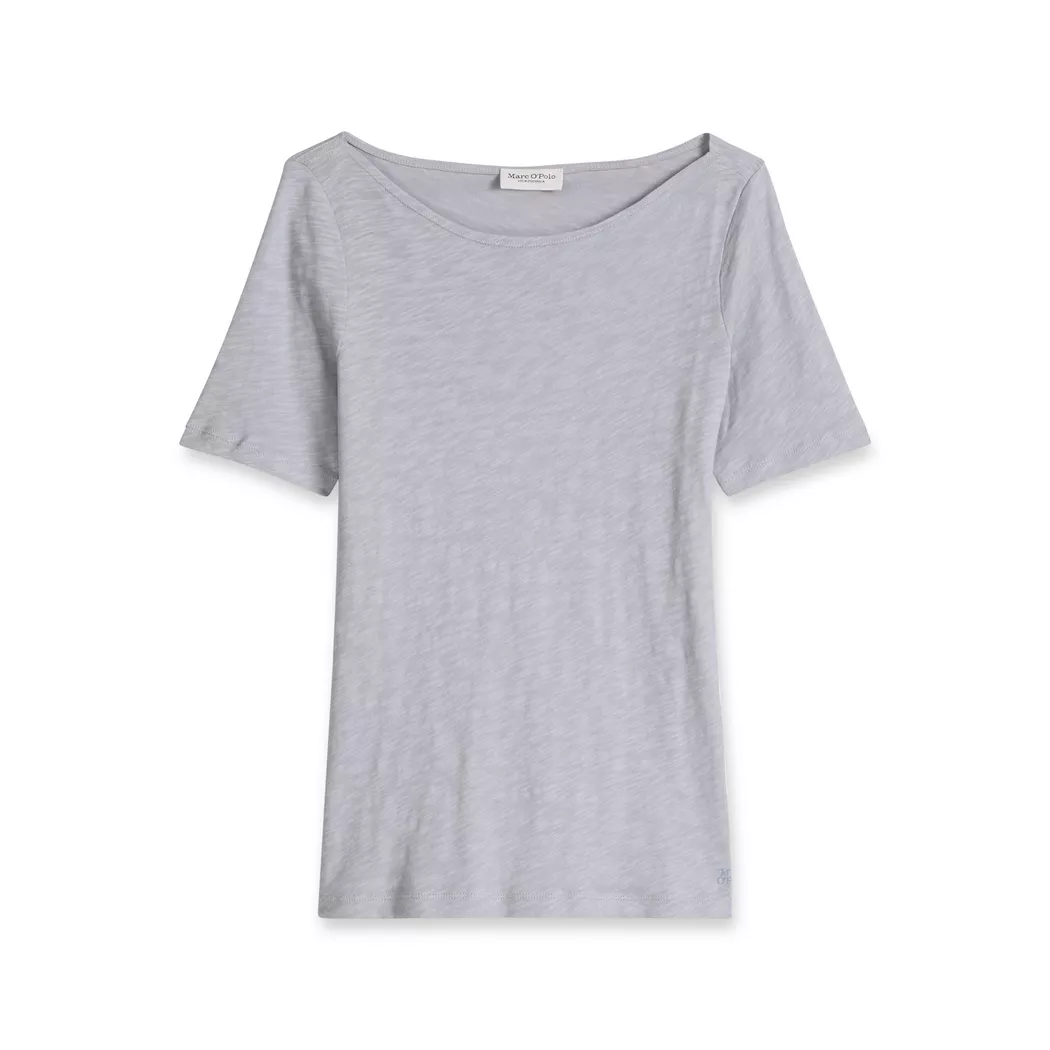 T-Shirt MARC O'POLO "aus softem Slub-Jersey", Damen, Gr. XL, grau horizon, Obermaterial: 100% Baumwolle, unifarben, Basic, regular fit, U-Boot-Ausschnitt, normaler Saum, Shirts T-Shirt
