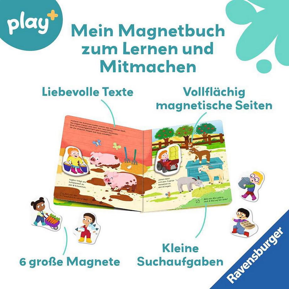 Ravensburger  play+ Mein Spiel mit-Magnetbuch: Komm, wir lernen Zählen, allemand 