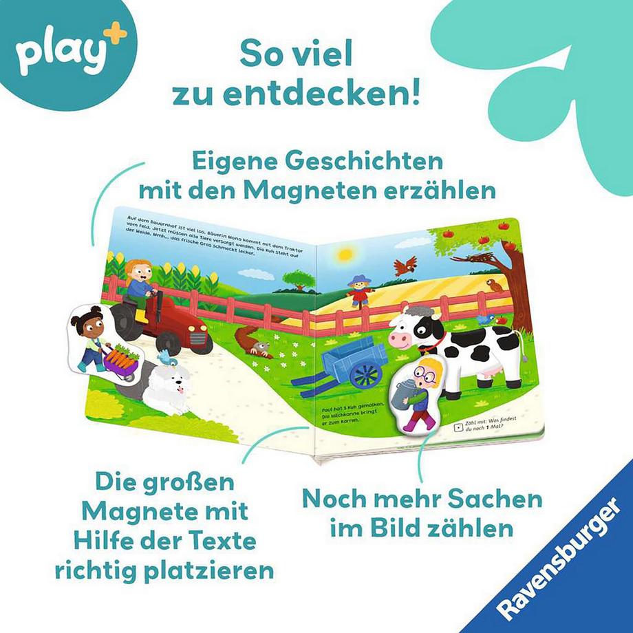 Ravensburger  play+ Mein Spiel mit-Magnetbuch: Komm, wir lernen Zählen, allemand 