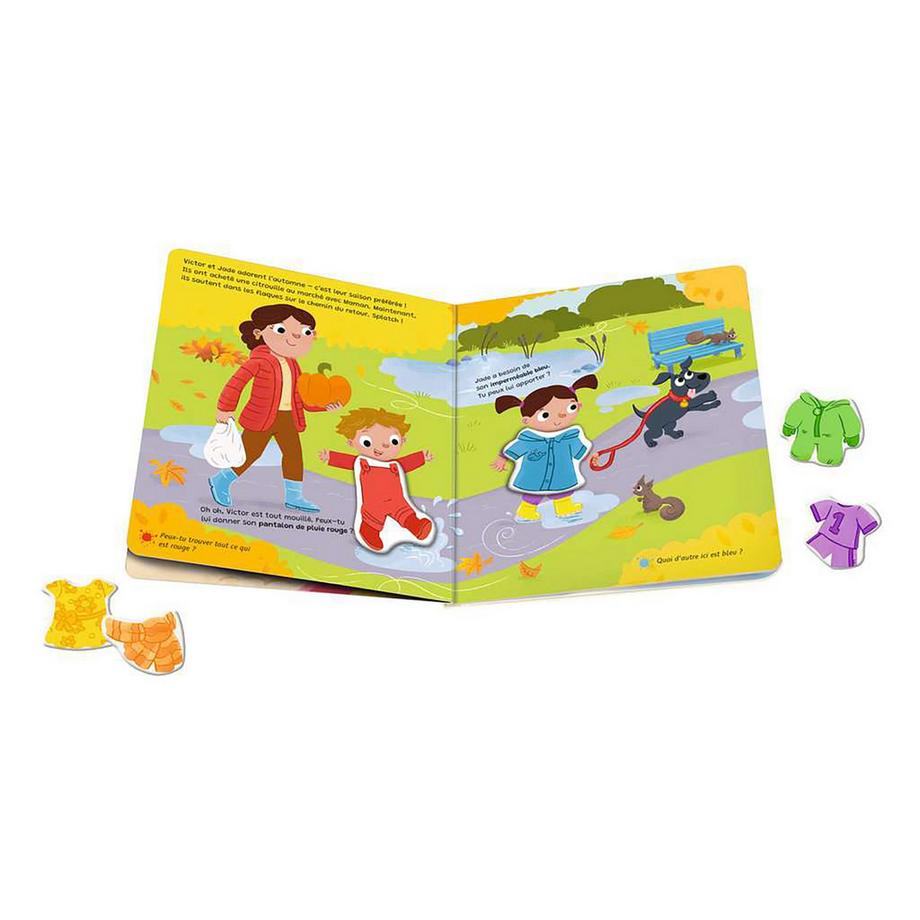 Ravensburger  play+ Mon premier livre aimanté: Apprendre les couleurs en s'habillant, français 