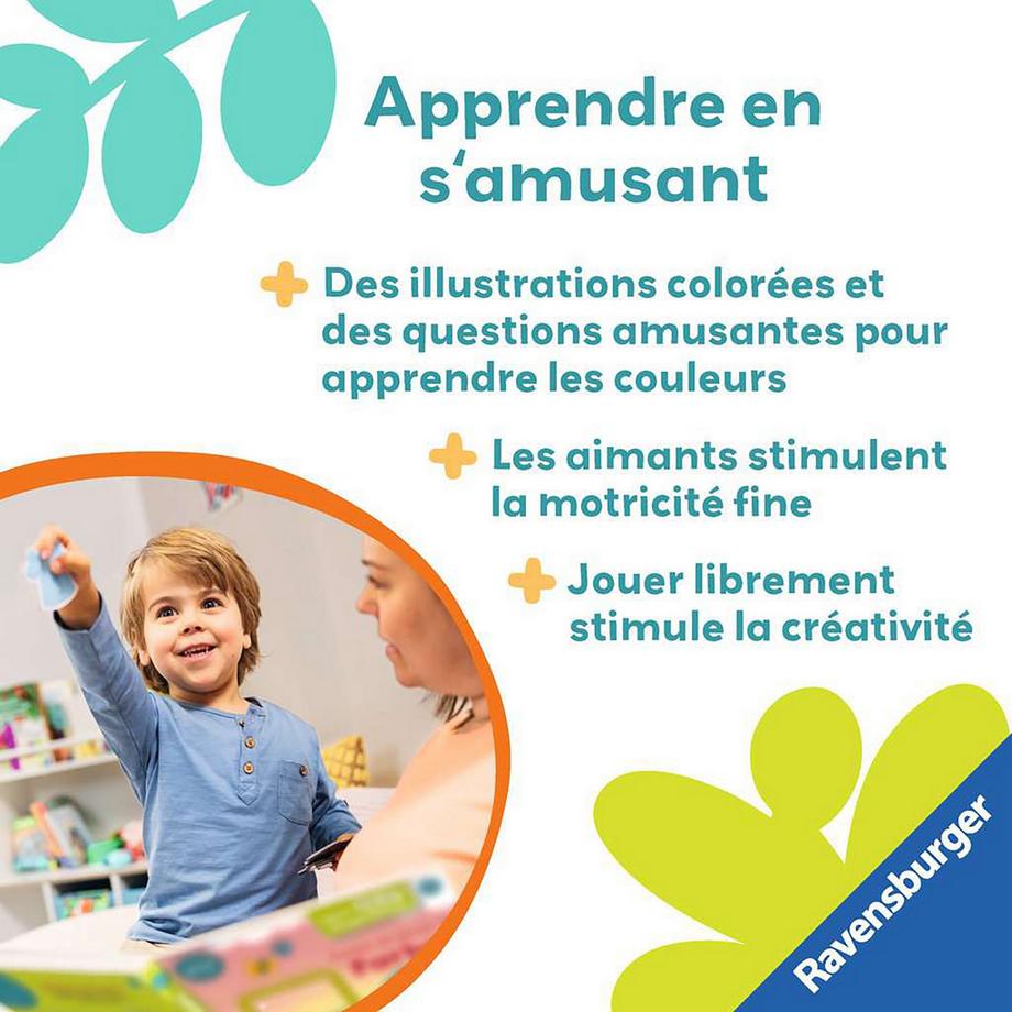Ravensburger  play+ Mon premier livre aimanté: Apprendre les couleurs en s'habillant, français 