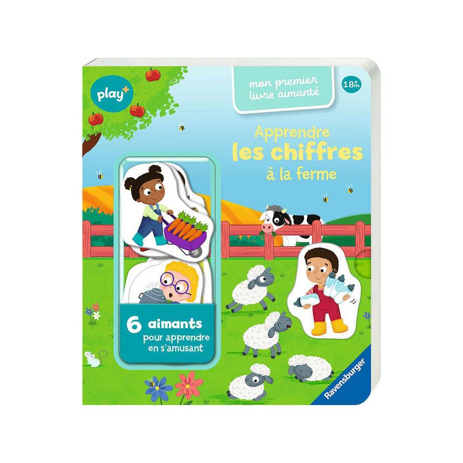 play+ Mon premier livre aimanté: Apprendre les chiffres à la ferme, französisch