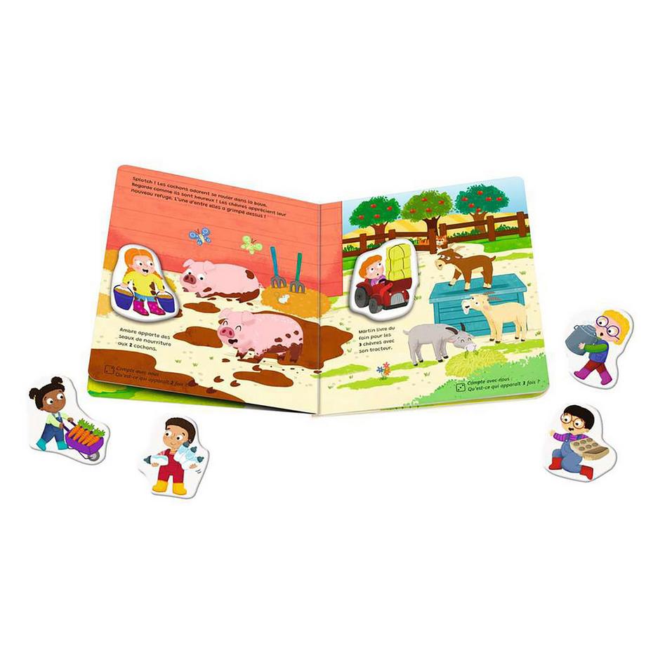 Ravensburger  play+ Mon premier livre aimanté: Apprendre les chiffres à la ferme, französisch 