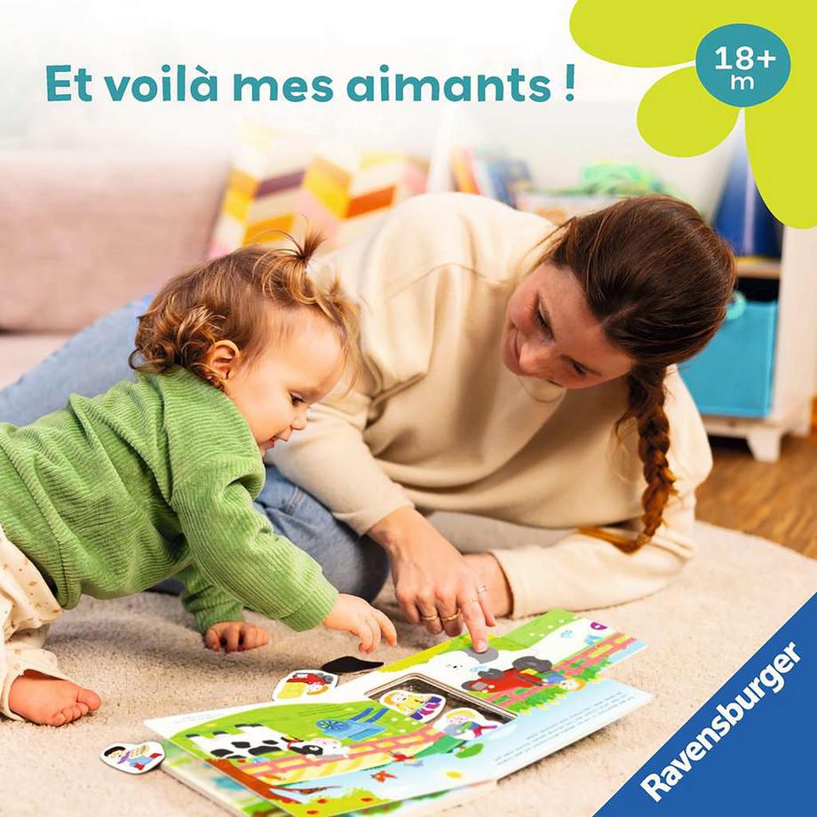 Ravensburger  play+ Mon premier livre aimanté: Apprendre les chiffres à la ferme, französisch 