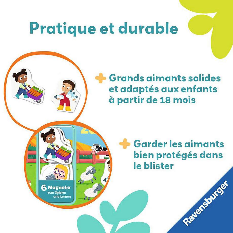 Ravensburger  play+ Mon premier livre aimanté: Apprendre les chiffres à la ferme, französisch 