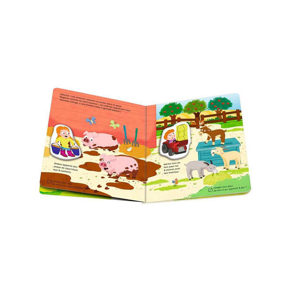 Ravensburger  play+ Mon premier livre aimanté: Apprendre les chiffres à la ferme, französisch 