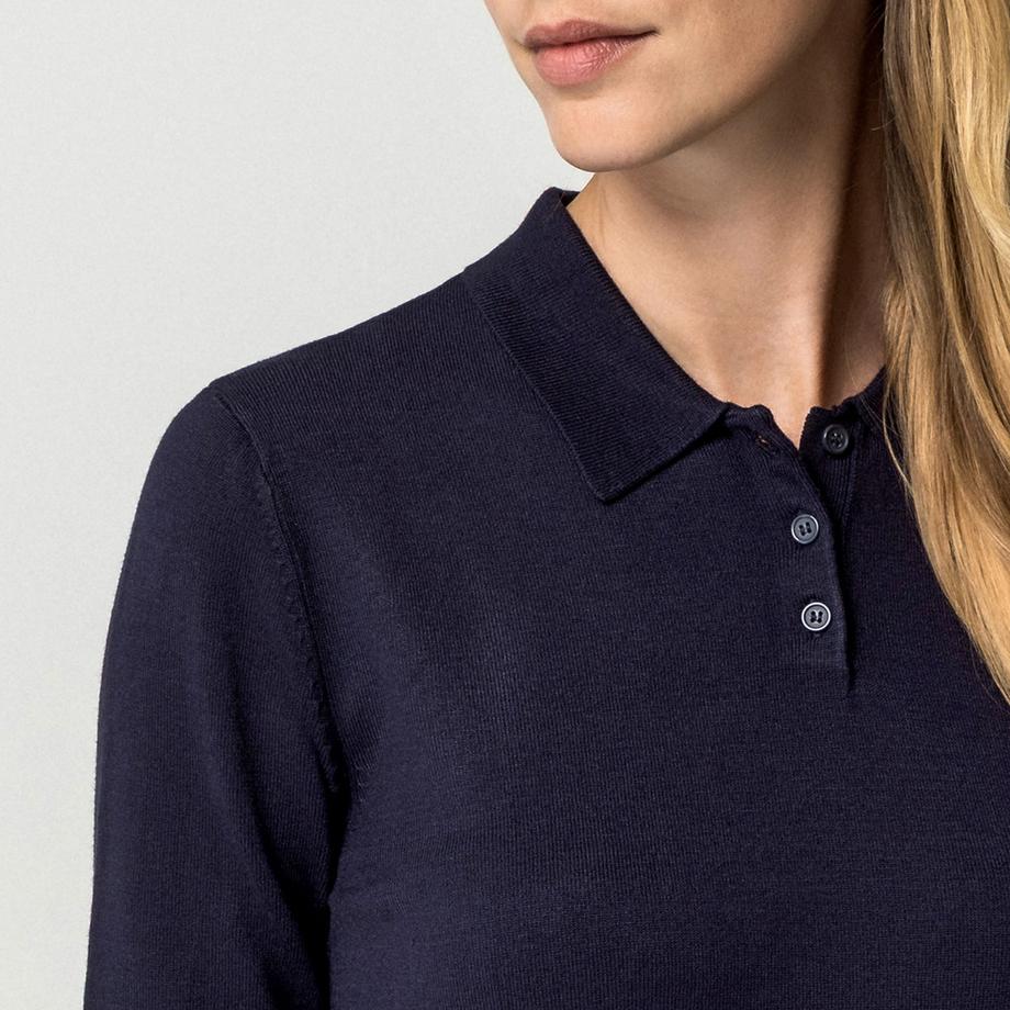 Manor Woman Langarm Polo Pullover  