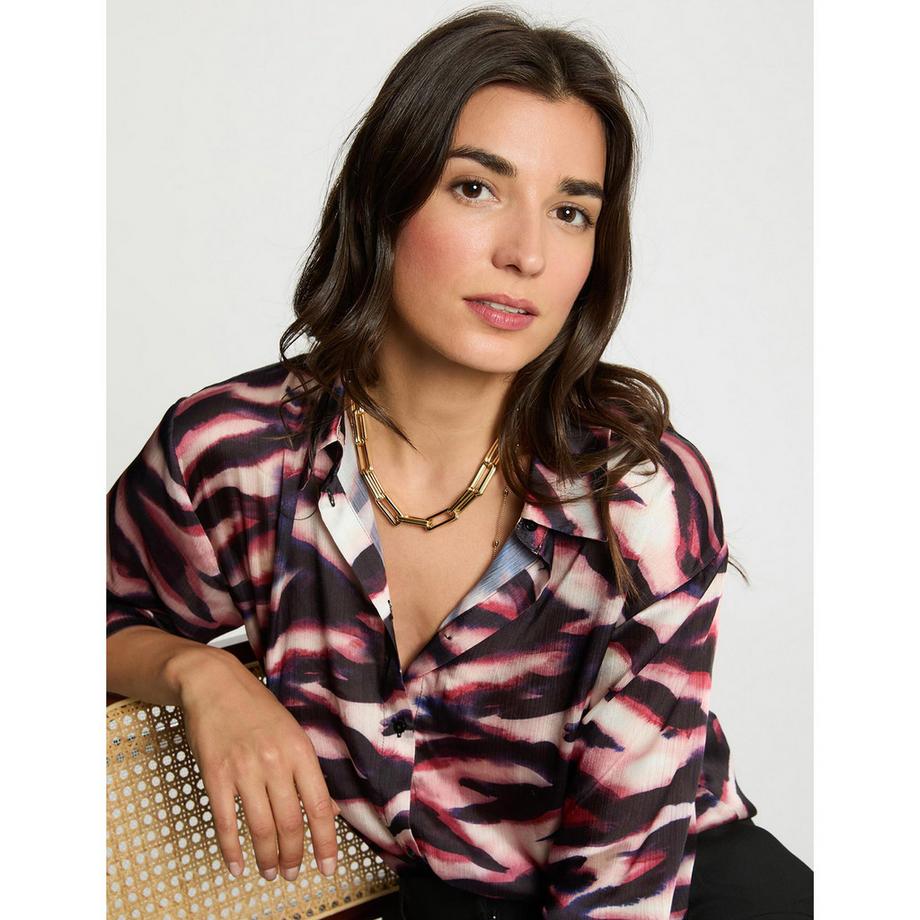 MORGAN Langarmhemd mit abstraktem Muster  