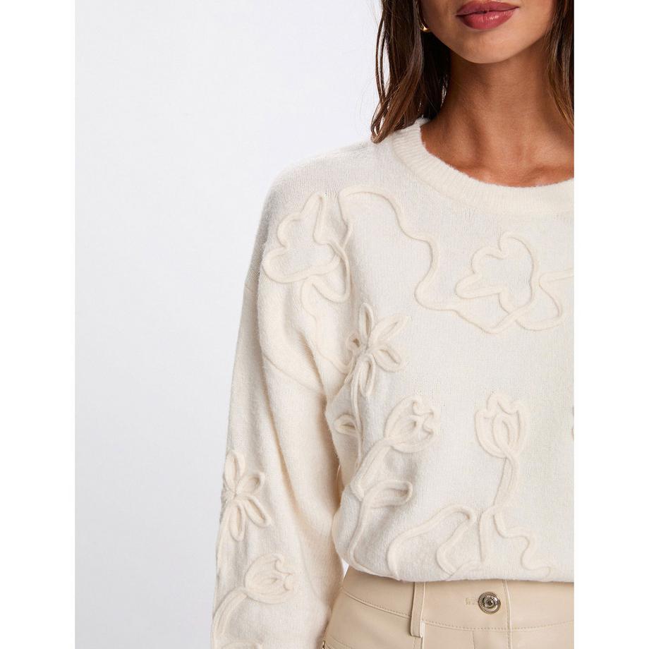 MORGAN Pullover mit floraler Stickerei  