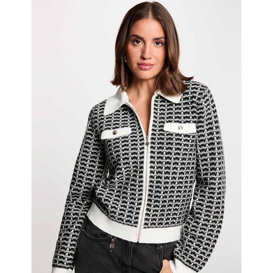 MORGAN Gemusterte Jacke mit durchgehendem Reissverschluss  