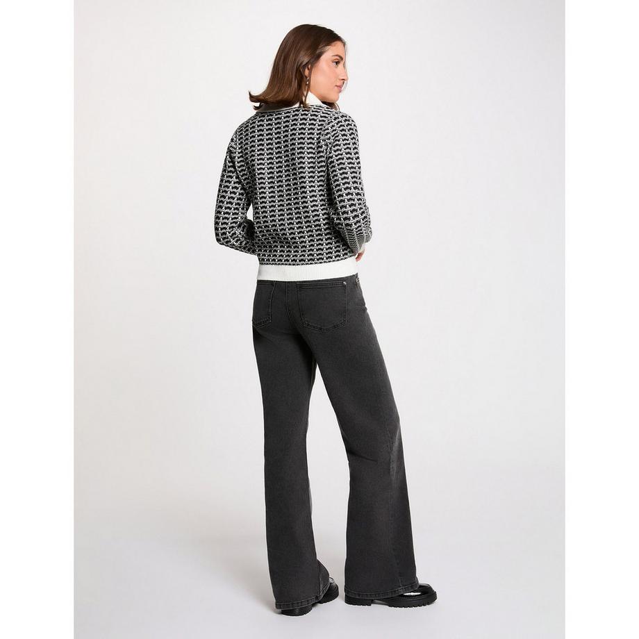 MORGAN Gemusterte Jacke mit durchgehendem Reissverschluss  