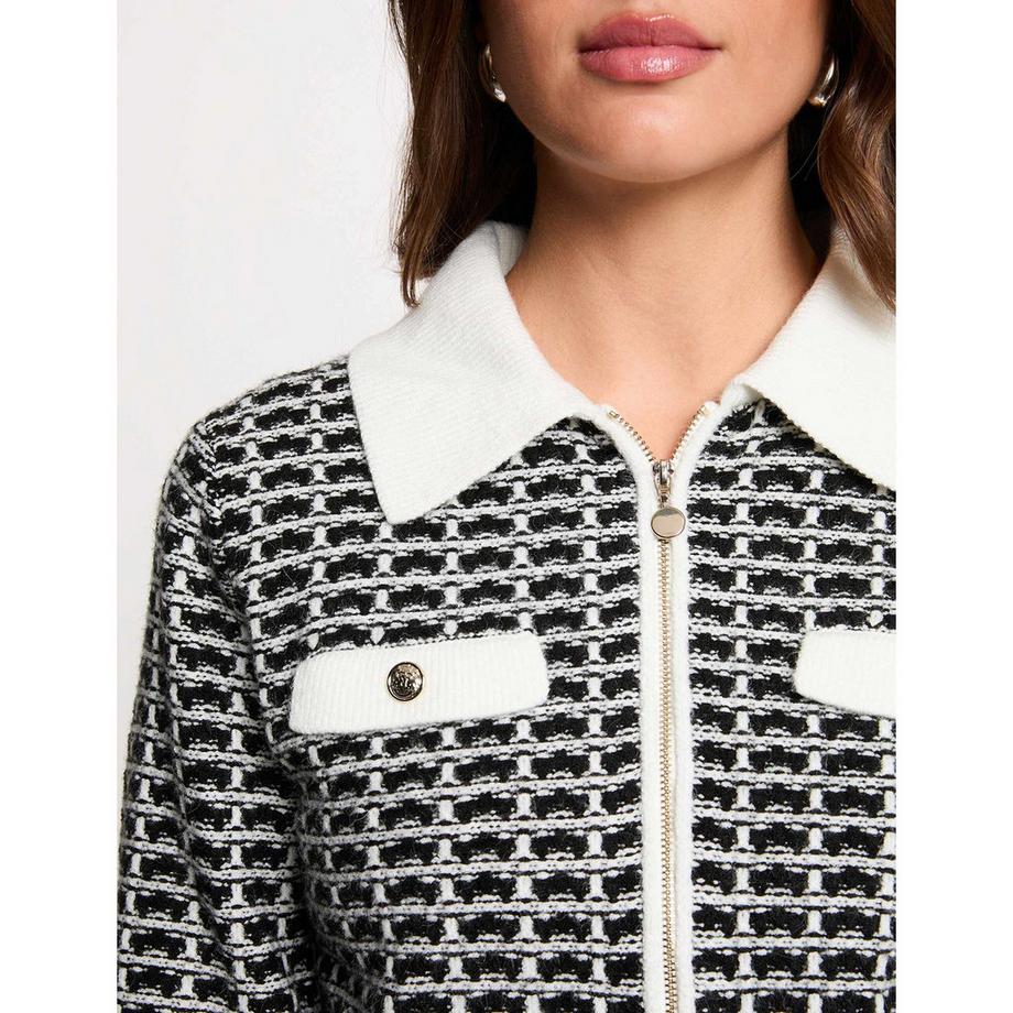 MORGAN Gemusterte Jacke mit durchgehendem Reissverschluss  