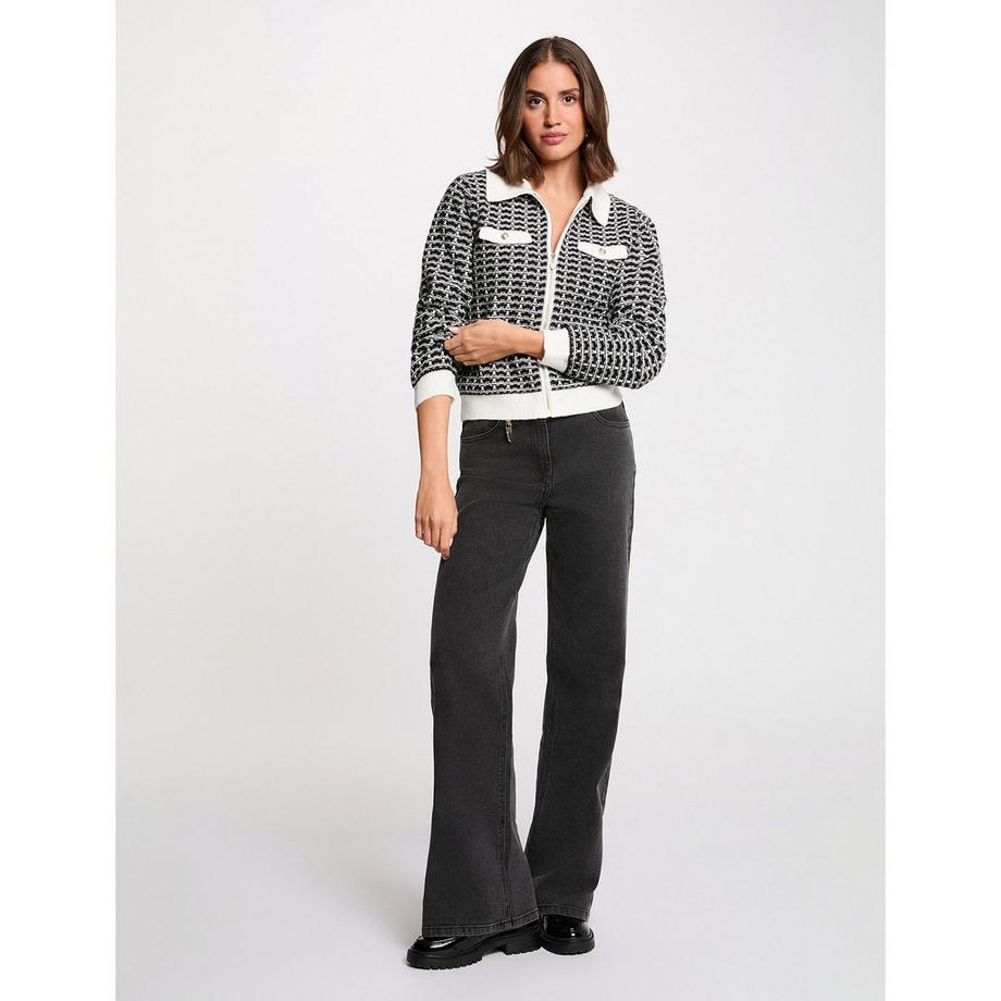 MORGAN Gemusterte Jacke mit durchgehendem Reissverschluss  