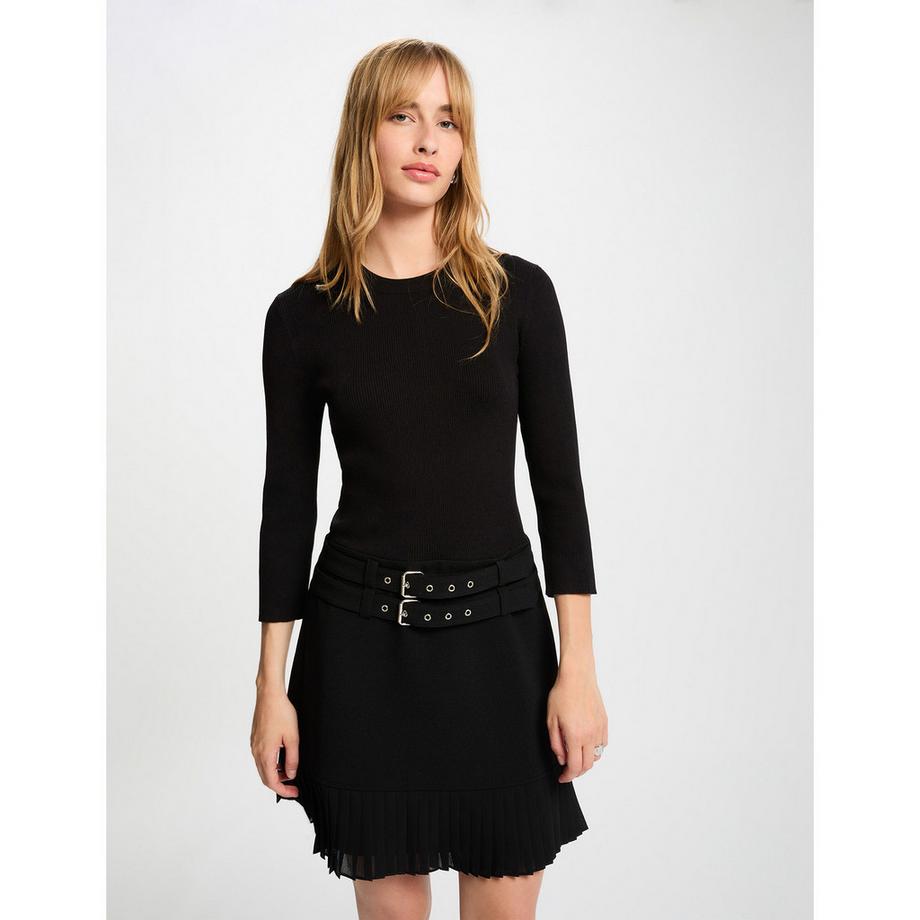 MORGAN Robe Courte avec Ceinture Décorative  