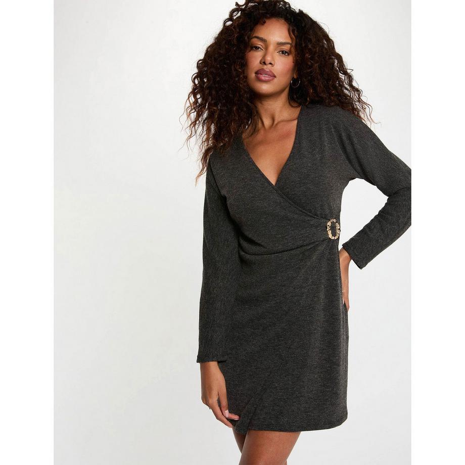 MORGAN Kurzes Kleid mit V-Ausschnitt und langen Ärmeln  