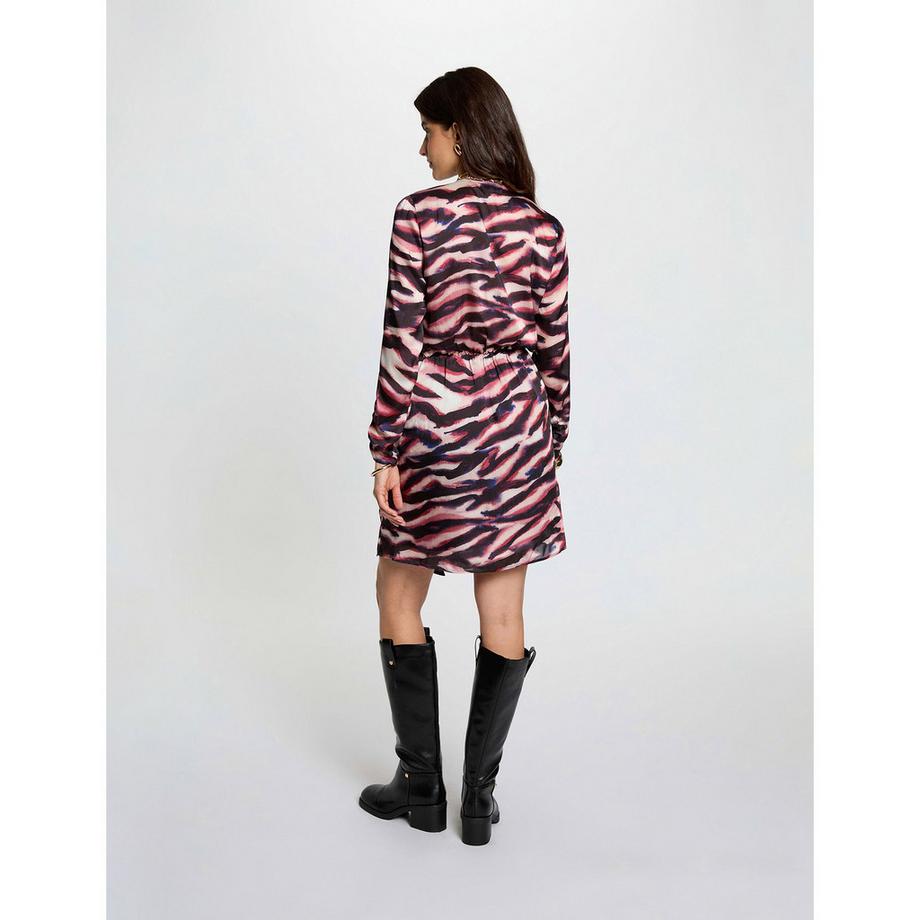 MORGAN Kurzes Zebra-Print Kleid  