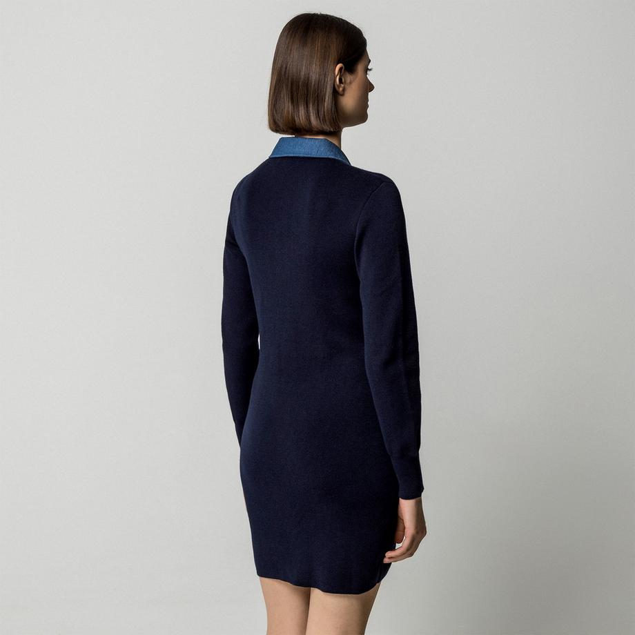 MORGAN Langarm Mini Hemdkleid  