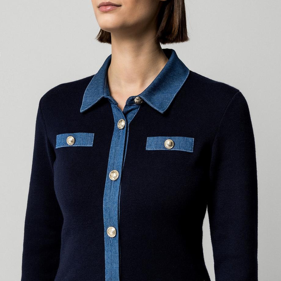 MORGAN Langarm Mini Hemdkleid  