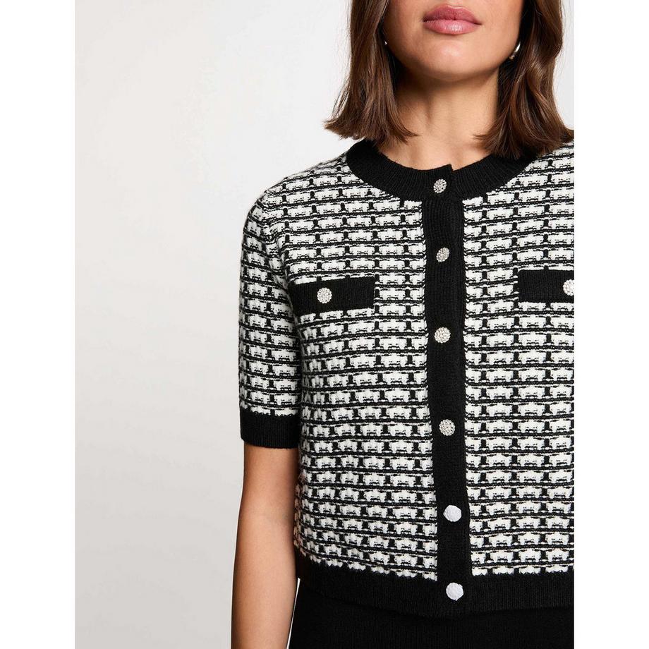 MORGAN Kurzarm Strickkleid  