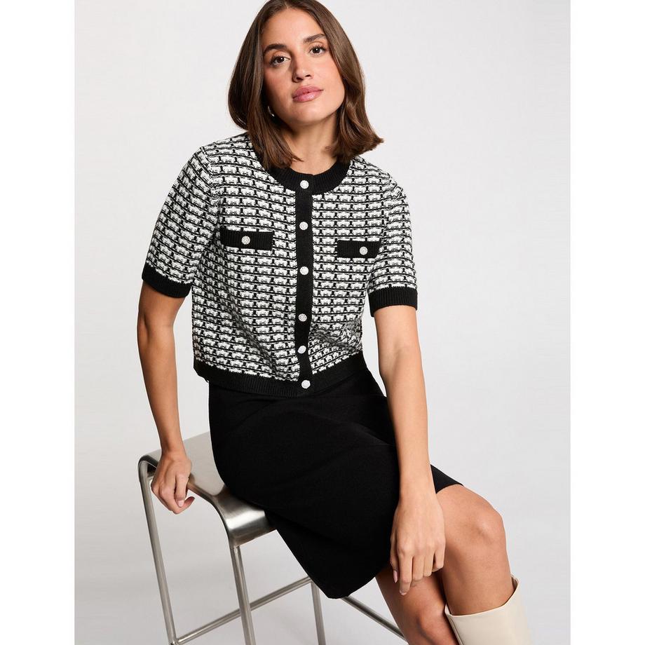 MORGAN Kurzarm Strickkleid  