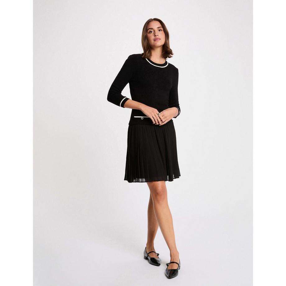 MORGAN Kleid mit weissem Besatz  